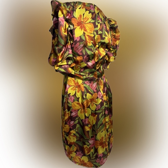 Adelyn Rae Pauline Floral Puff Sleeve Mini Dress Size M - Picture 4 of 12